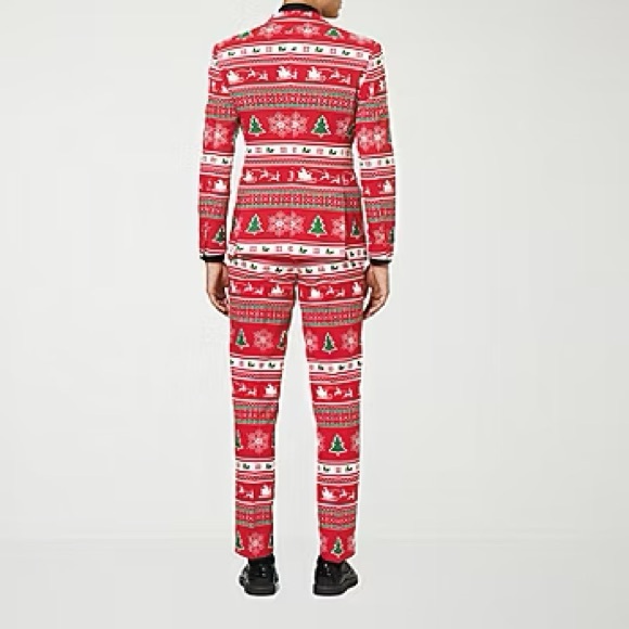 🎄 Opposuits Matching Ugly Christmas/Holiday Sweater Print Sport Jacket & Tie Set - Picture 9 of 10